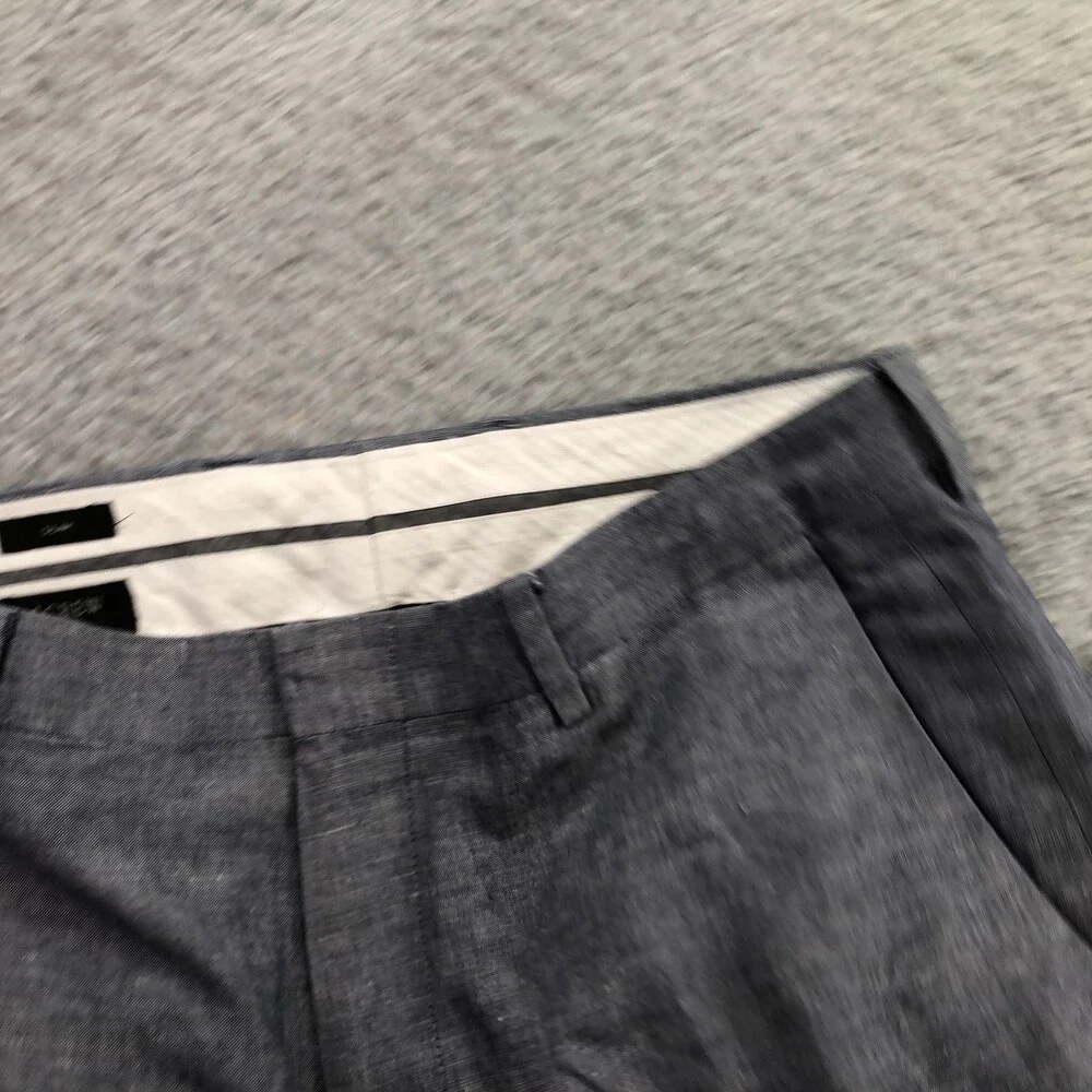 J.Crew Pants Mens 31x30 Blue Chambray Dress Flat Front Slim Straight Ludlow